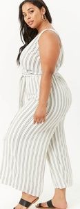 Forever21 Plus Stripped Jumpsuit